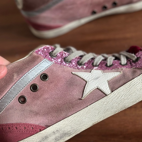 Golden Goose Pink High-Top Sneakers with Suede Finish - Picture 5 of 6